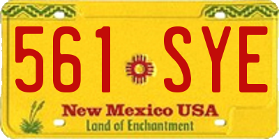 NM license plate 561SYE