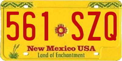 NM license plate 561SZQ