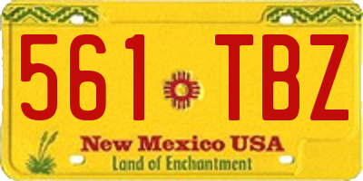 NM license plate 561TBZ