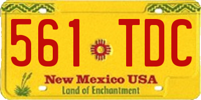 NM license plate 561TDC
