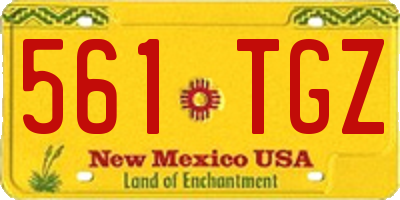 NM license plate 561TGZ