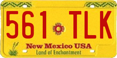 NM license plate 561TLK