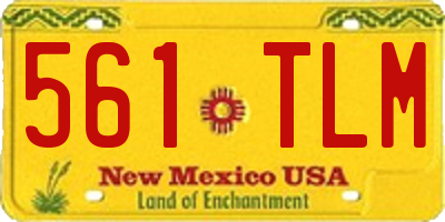 NM license plate 561TLM