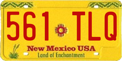 NM license plate 561TLQ