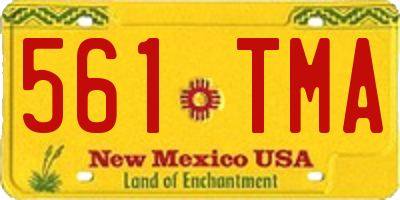 NM license plate 561TMA