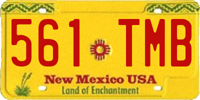 NM license plate 561TMB