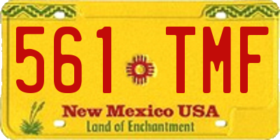 NM license plate 561TMF