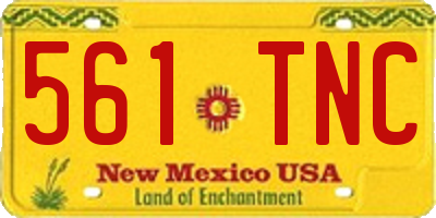 NM license plate 561TNC