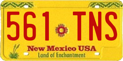 NM license plate 561TNS