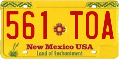 NM license plate 561TOA