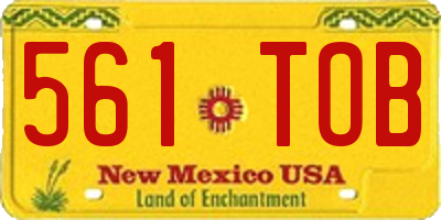 NM license plate 561TOB