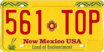 NM license plate 561TOP