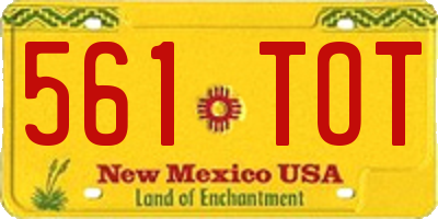 NM license plate 561TOT
