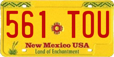NM license plate 561TOU