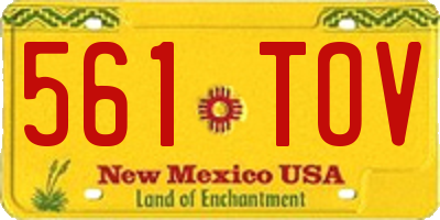 NM license plate 561TOV