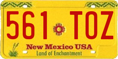 NM license plate 561TOZ