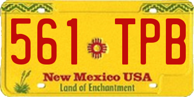 NM license plate 561TPB