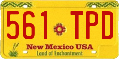 NM license plate 561TPD