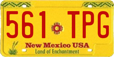 NM license plate 561TPG