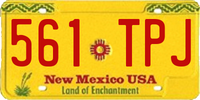 NM license plate 561TPJ