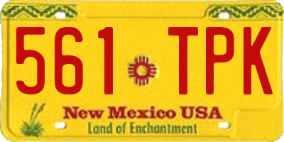 NM license plate 561TPK