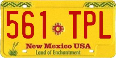 NM license plate 561TPL