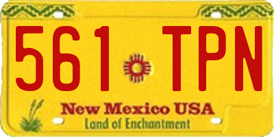 NM license plate 561TPN