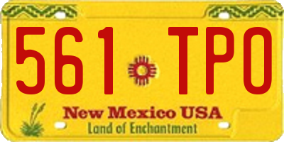NM license plate 561TPO
