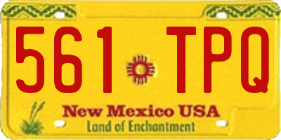 NM license plate 561TPQ