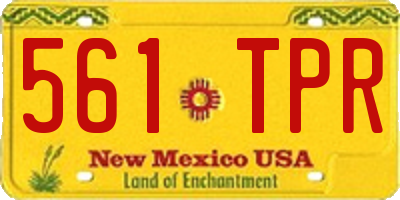 NM license plate 561TPR