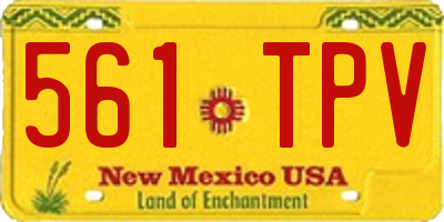 NM license plate 561TPV