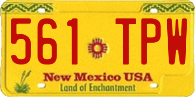 NM license plate 561TPW