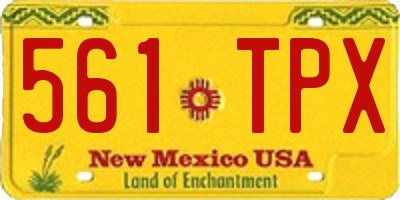 NM license plate 561TPX