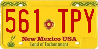 NM license plate 561TPY