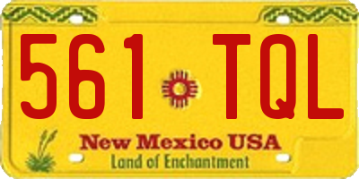 NM license plate 561TQL