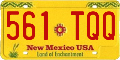 NM license plate 561TQQ