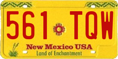 NM license plate 561TQW