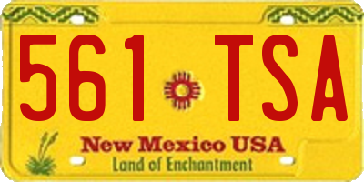 NM license plate 561TSA