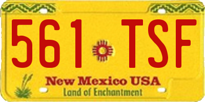 NM license plate 561TSF