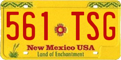 NM license plate 561TSG