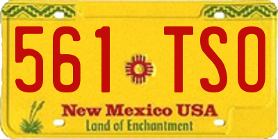 NM license plate 561TSO