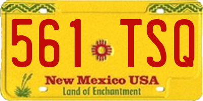 NM license plate 561TSQ