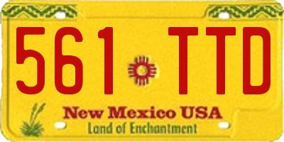 NM license plate 561TTD