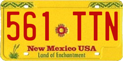 NM license plate 561TTN