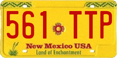 NM license plate 561TTP