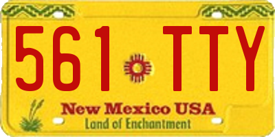 NM license plate 561TTY