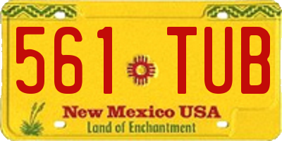 NM license plate 561TUB