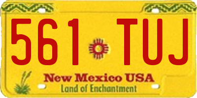 NM license plate 561TUJ