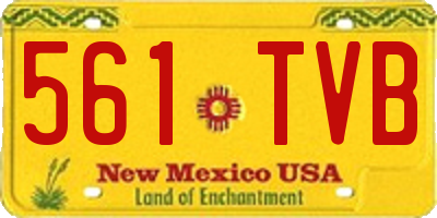 NM license plate 561TVB