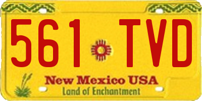 NM license plate 561TVD